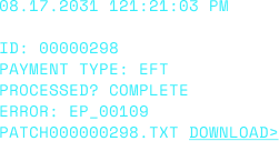 Terminal readout